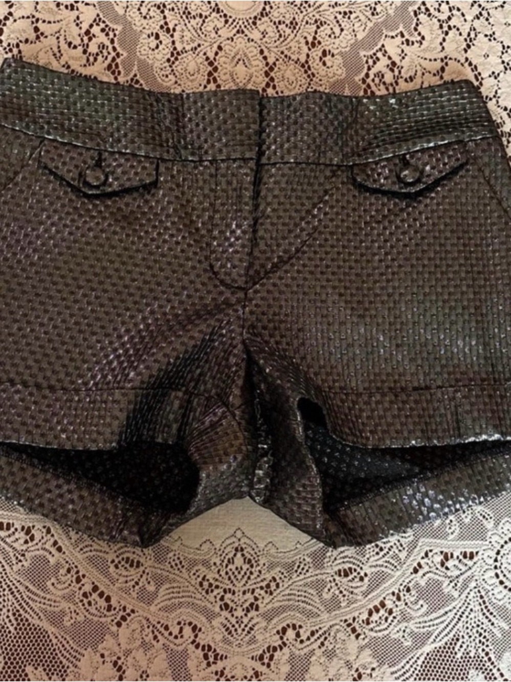 Express Metallic Textured Hot Pants Size 2